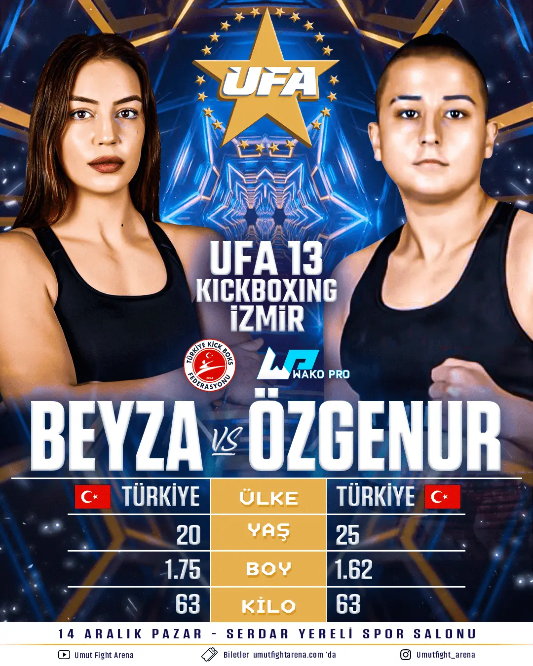 UFA 13 Main Card - Beyza vs Özgenur 63 kg K-1 kickboks maçı