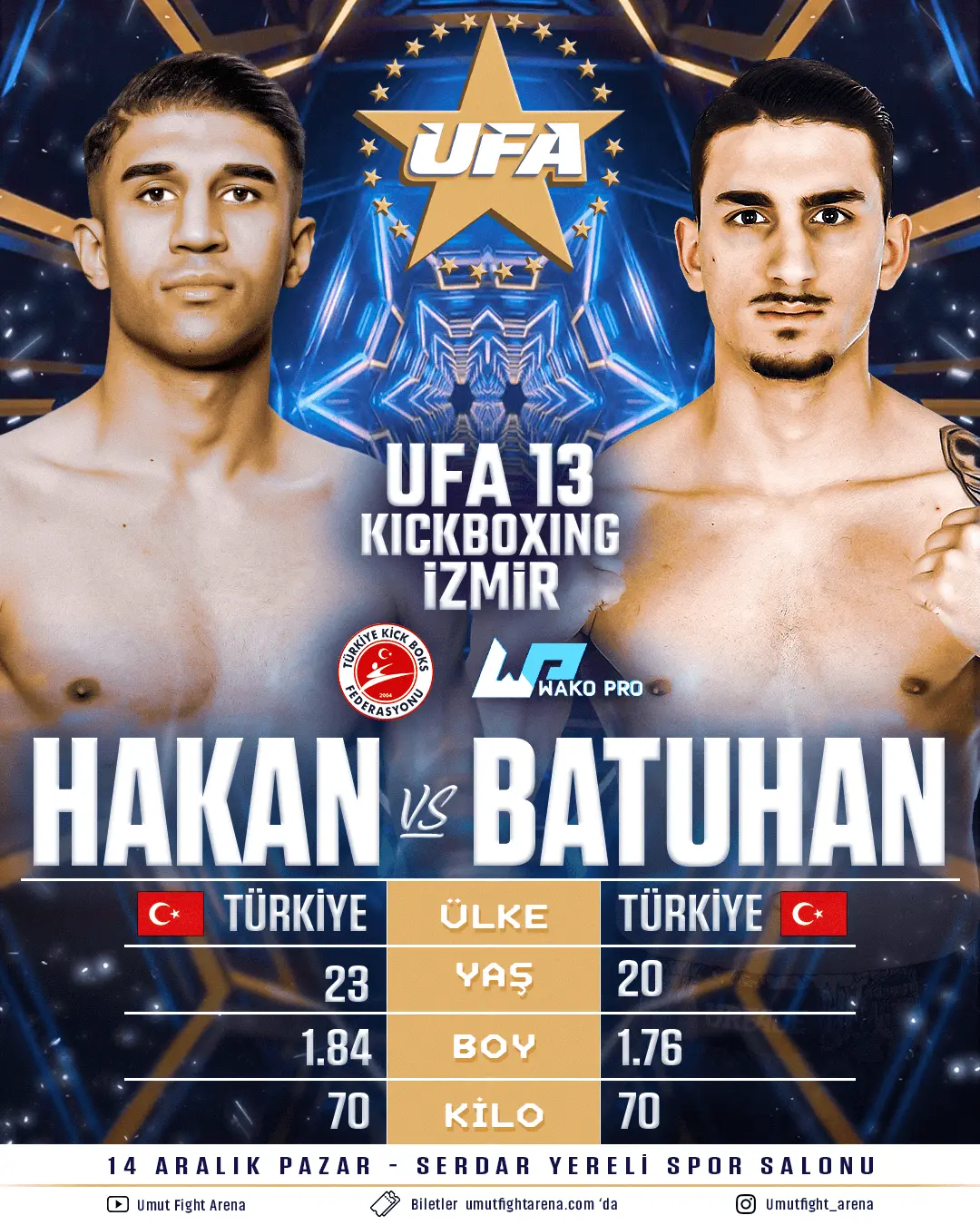 UFA 13 Main Card - Hakan vs Batuhan 70 kg K-1 kickboks maçı